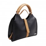 Beau Design Stylish  Black Color Imported PU Leather Casual Handbag With Double Handle For Women's/Ladies/Girls